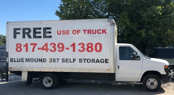 free use of 16' truck for moving to our self storage facility